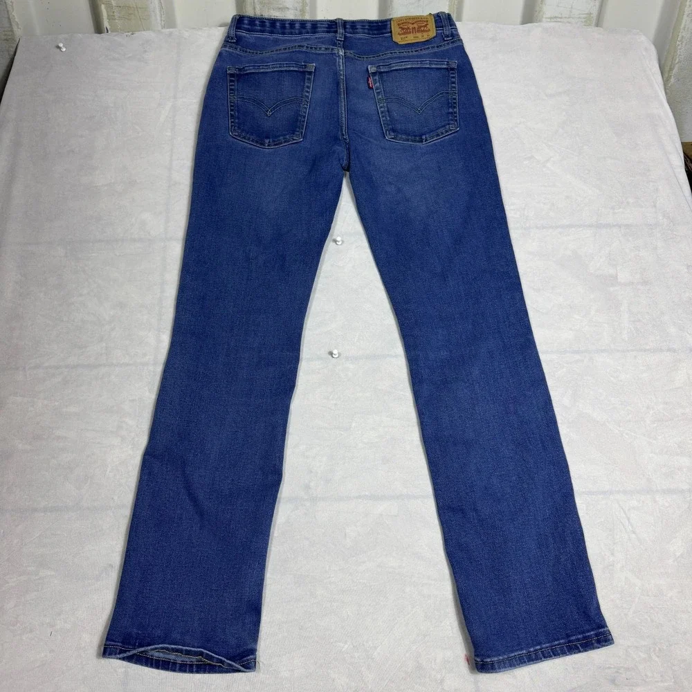 Levi's 511 Mens Straight Jeans Blue Denim‎ 5-Pocket Classic Whiskering Size 18R